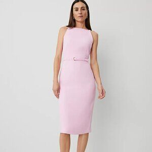 Pink Belted Sheath Dress